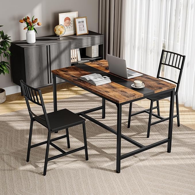 HOOBRO Kitchen Chairs Set of 2, Wooden Dining Room Chairs with Metal Frame, D...