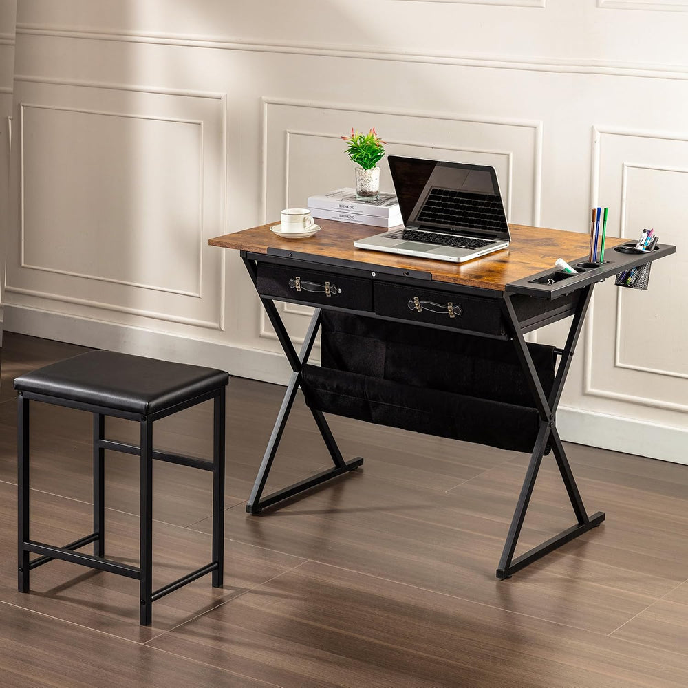 VECELO Drafting Table Art Desk Art Table Adjustable Drawing Table Tilted Tabl...