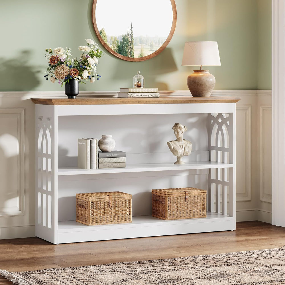 Tribesigns Modern Console Table for Entryway, 41.34-Inch White Sofa Table Beh...