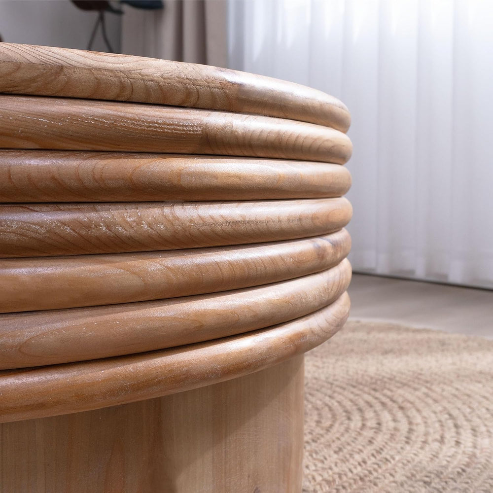WILLIAMSPACE 30.3" Round Coffee Table with Hidden Storage for Living Roo...