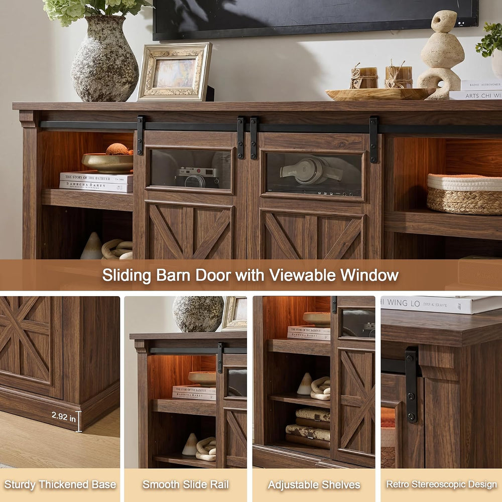 Fireplace TV Stand for up to 80 Inch TVs, 32’’ Tall LED Entertainment Center ...