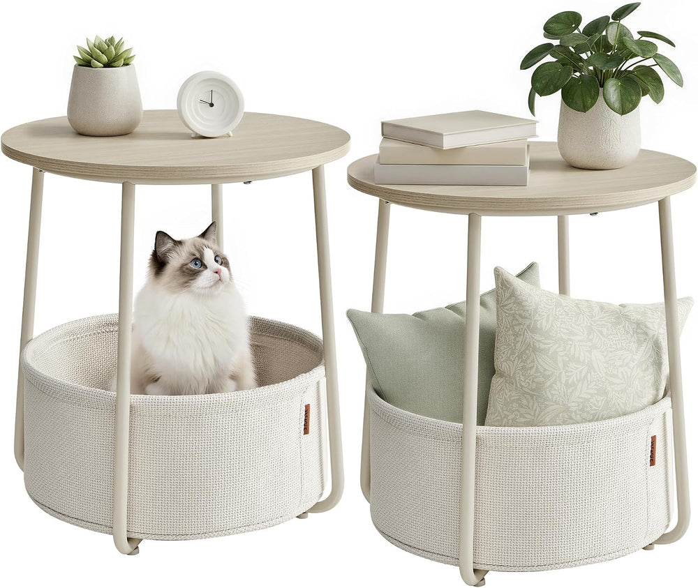 VASAGLE LILEA Collection - Small Round Side End Table, Modern Nightstand with...