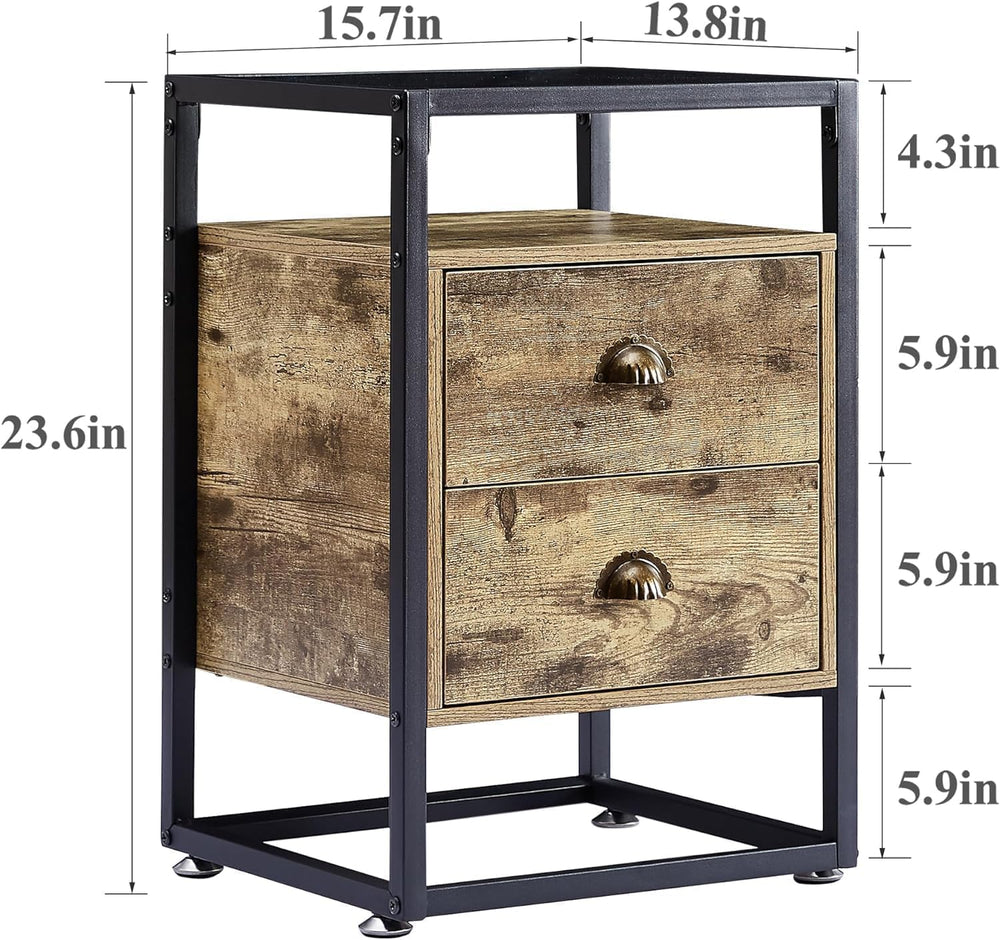 VECELO Bedside End Table, Modern Nightstand with Drawer, Night Stand for Livi...