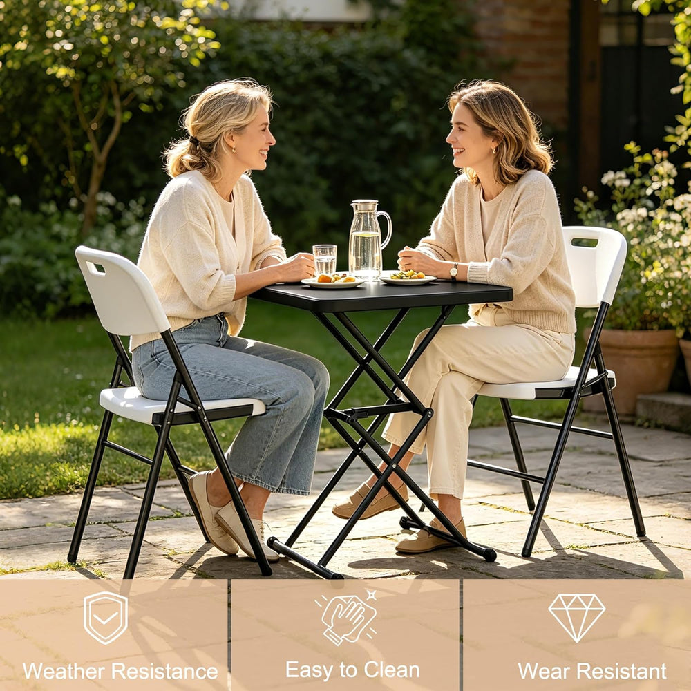 Small Folding Table, Height Adjustable in 2 Seconds with 4 Settings, Ultra-Th...