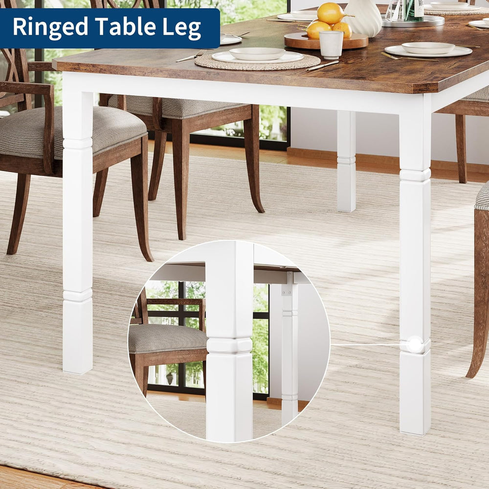 79" Large Industrial Dining Table for 6-8 People Rectangular Wood Kitche...