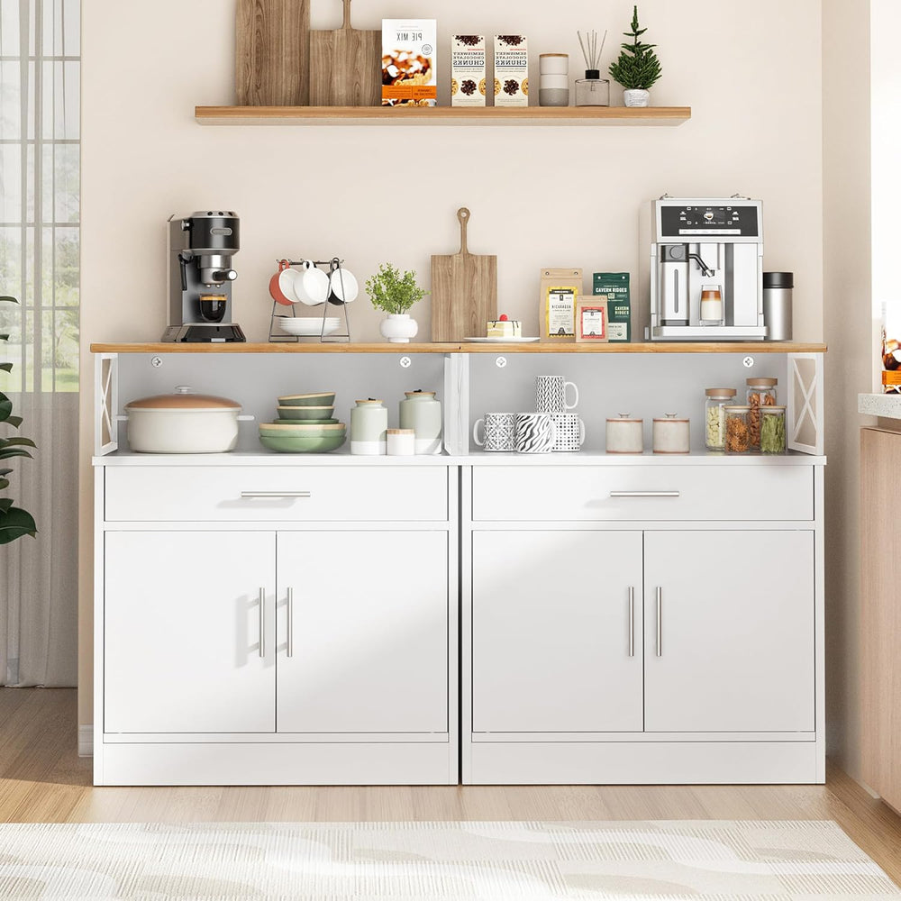 Shintenchi Kitchen Buffet Cabinet with Adjustable Shelf, Modern Kitchen Stora...