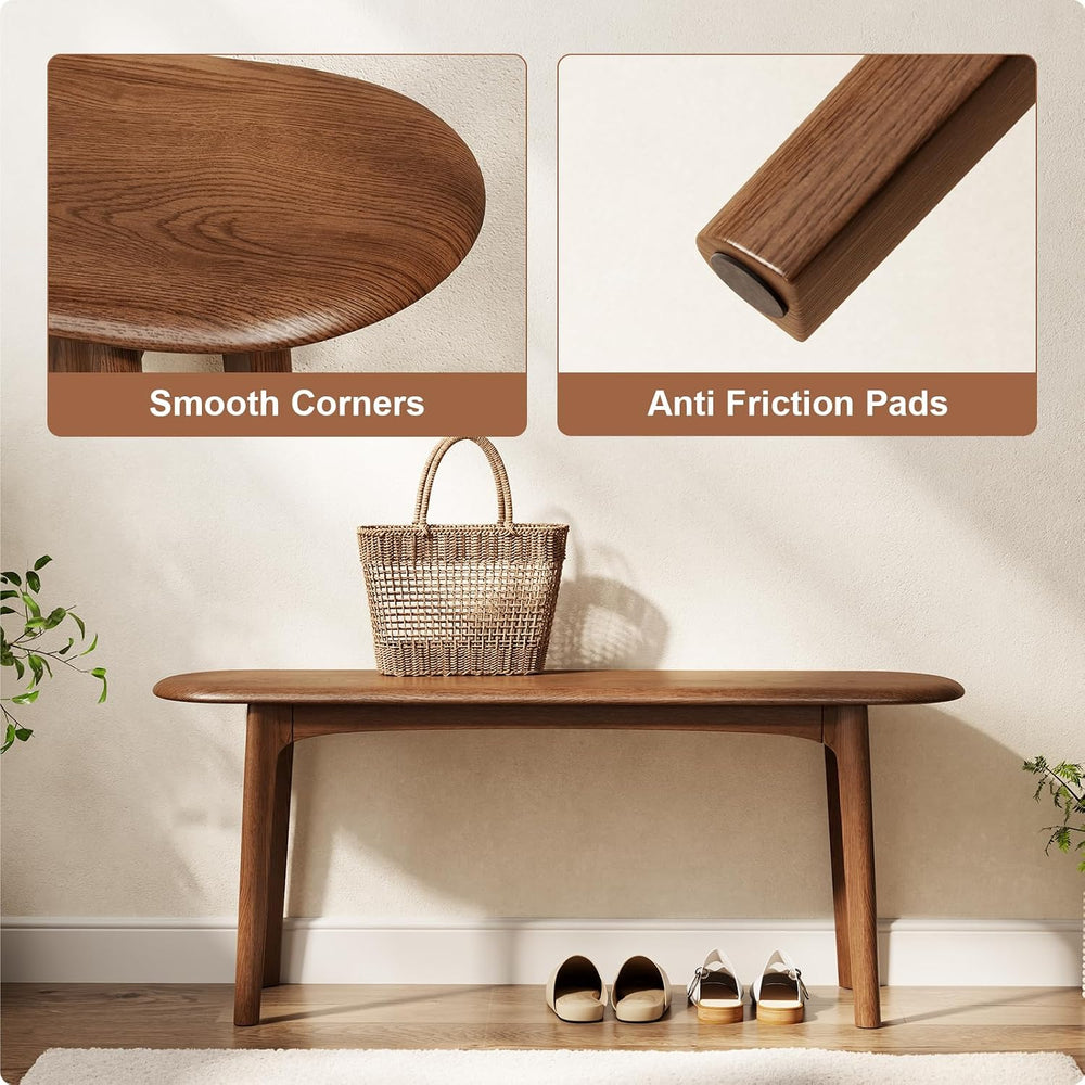 DONGMUWUEJEE 100% Solid Wood Dining Bench, Dining Table Bench for End of Bed ...