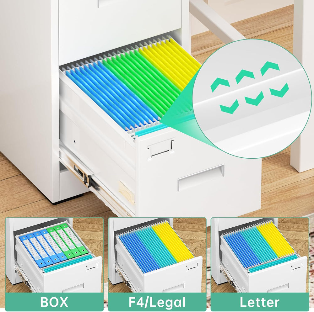 Bonusall Vertical File Cabinet with Lock 3 Drawer Locking Vertical Filing Cab...