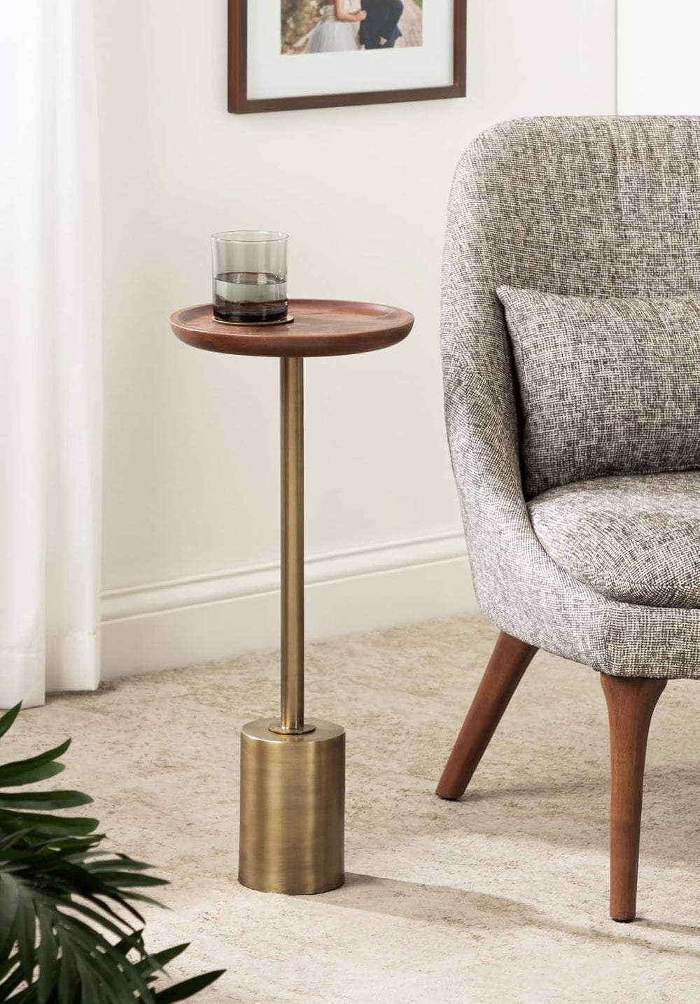 Kate and Laurel Xyler Modern Metal and Wood Round Drink Table | 10 x 10 x 24,...