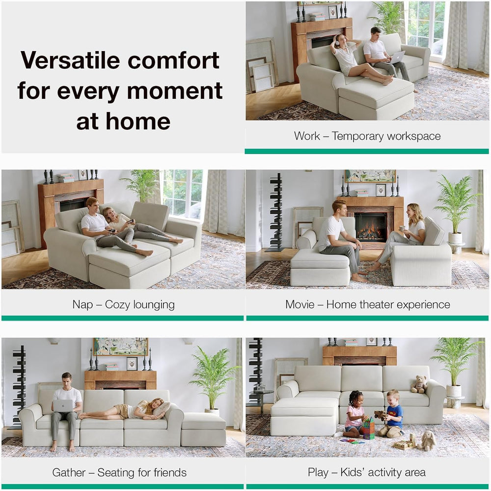 Novilla 108" Modular Sectional Sofa, Modular Sectional Couches for Livin...