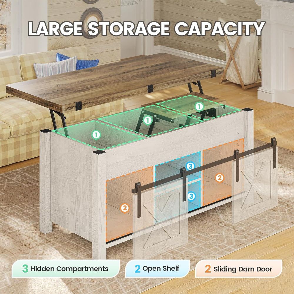 SEDETA Lift Top Coffee Table, 4 in 1 Multi-Function Convertible Coffee Tables...