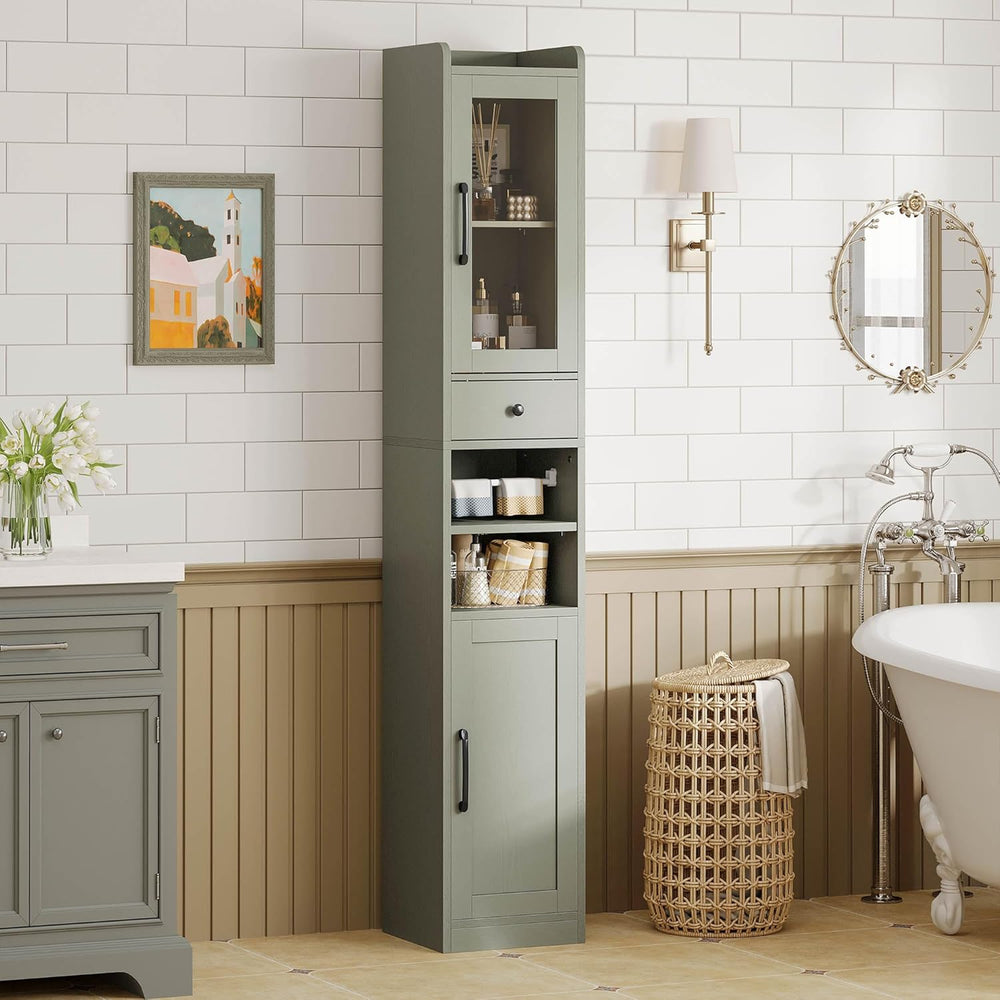 IRONCK Tall Bathroom Cabinet with Drawer and Door, 71" H Slim Freestandi...