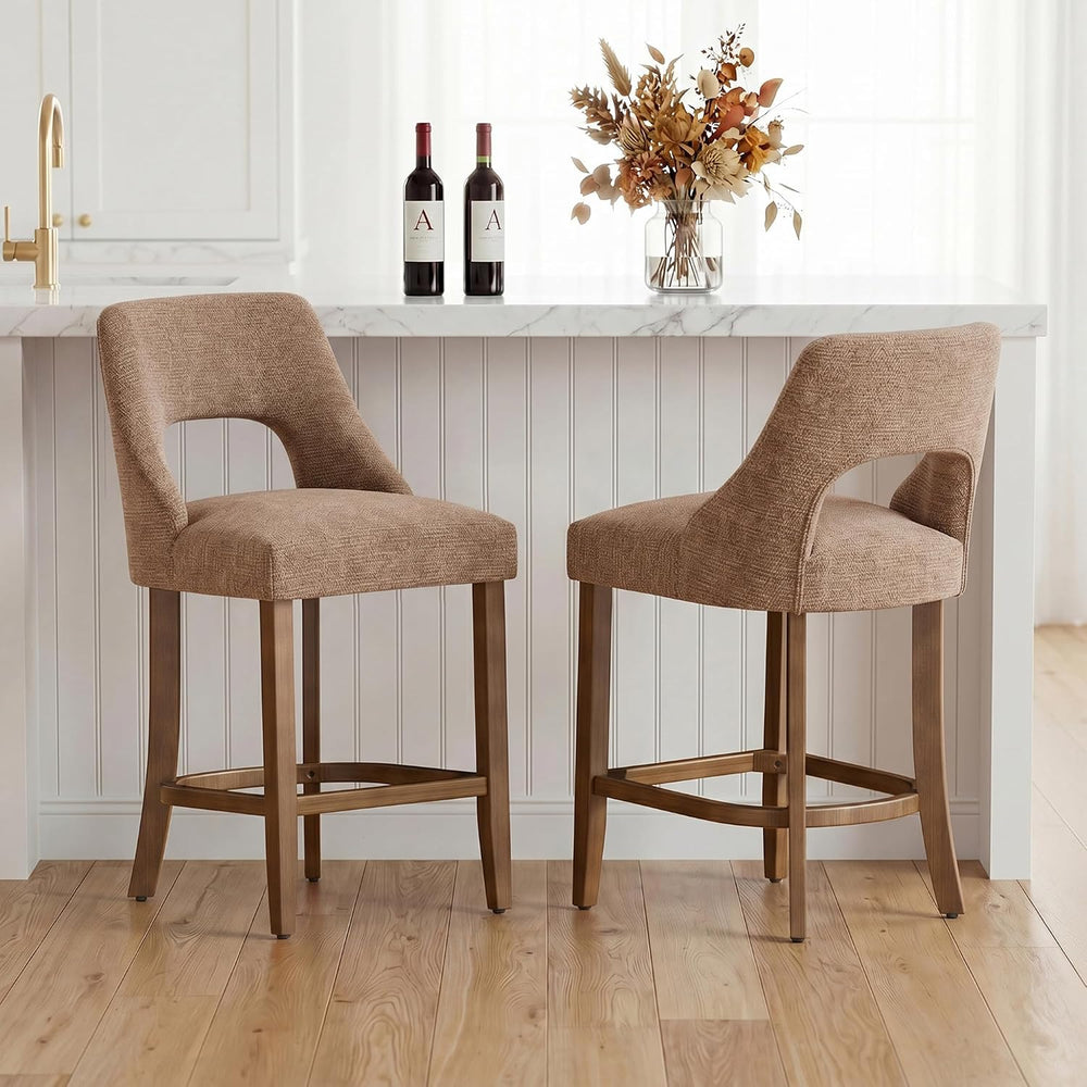 UVV Bar Stools Set of 3, Upholstered Counter Height Bar Stools, Modern Counte...