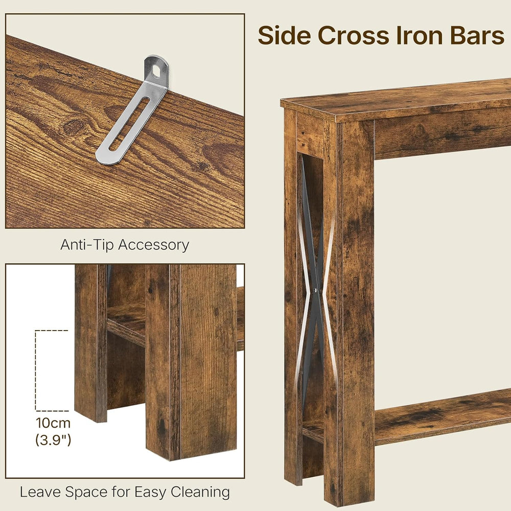 YATINEY Farmhouse Console Table, 39.4'' Small Narrow Entryway Table, ...