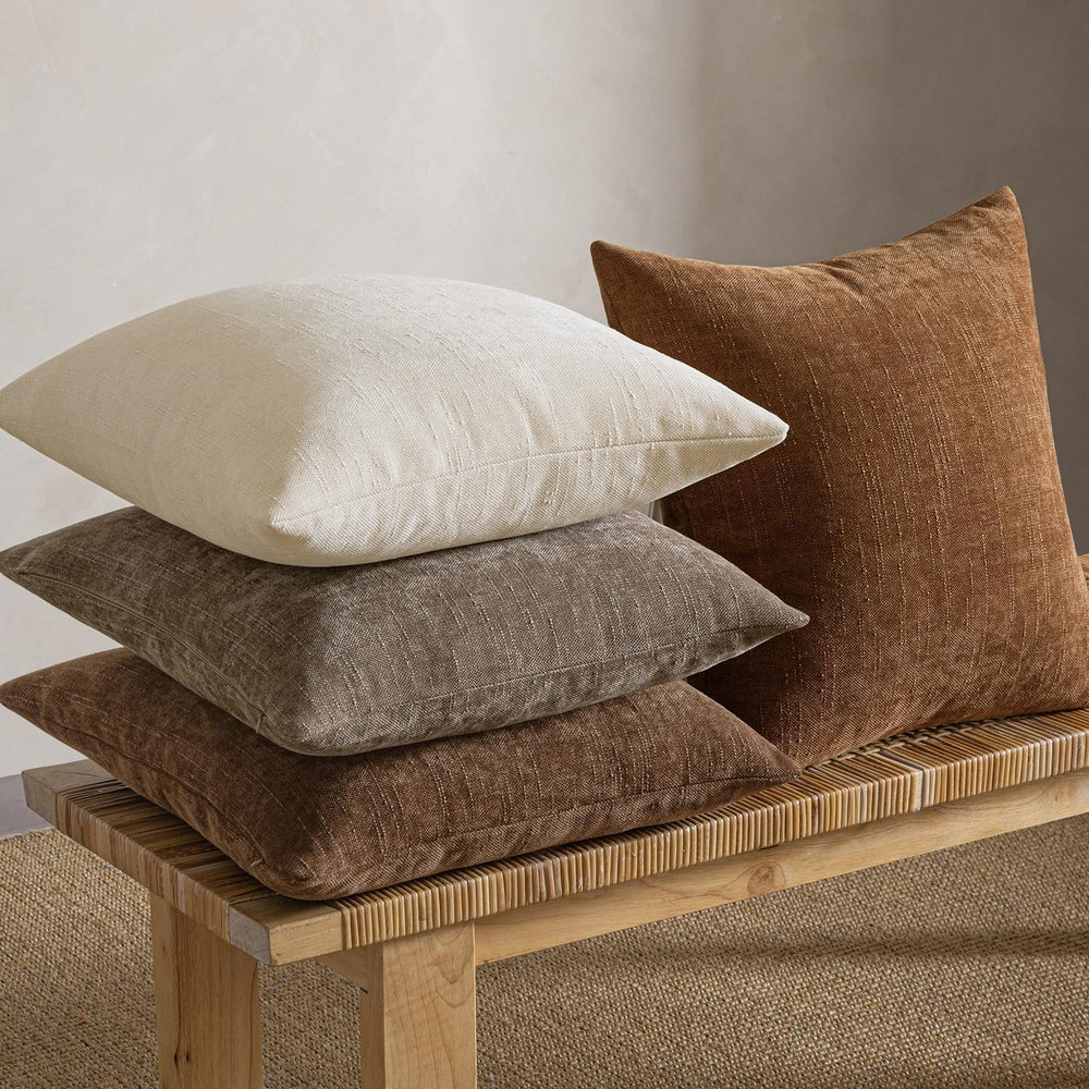 MIULEE Pack of 4 Fall Decorative Throw Pillow Covers 18x18 Inch Chenille Text...