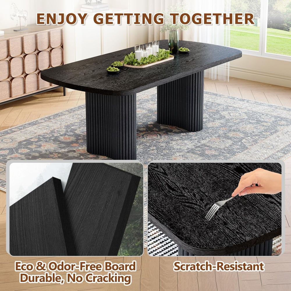 Dining Table Set for 8, 79'' Large Modern Rectangular Dining Room Tab...