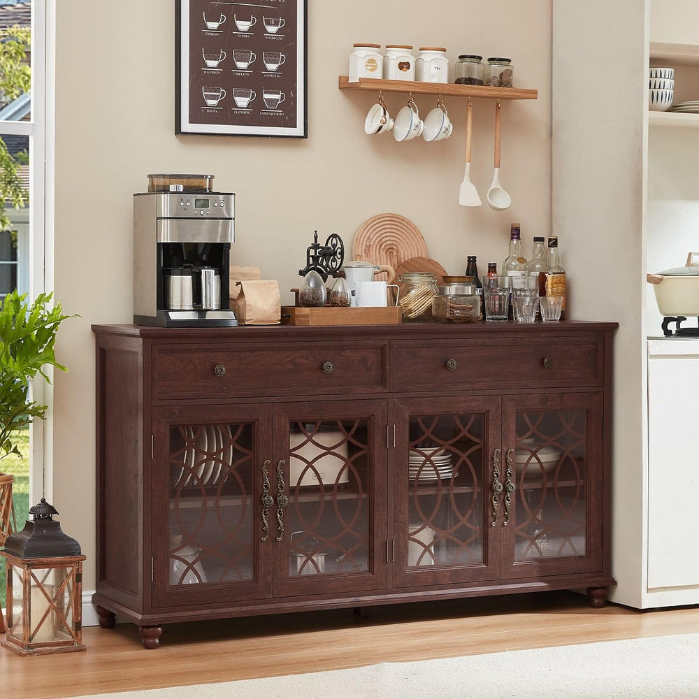 Joaxswe Farmhouse Sideboard Buffet Cabinet with Storage,59" Large Creden...