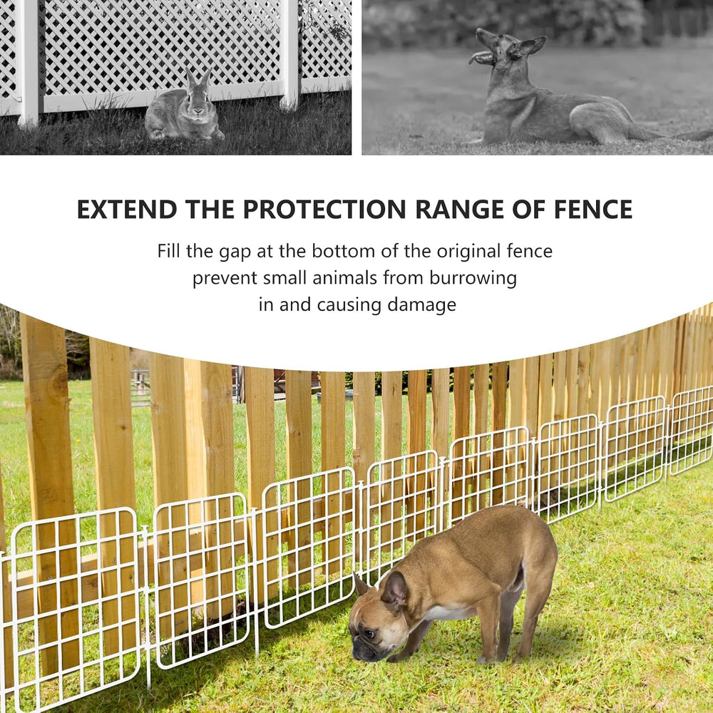 30ft x 17in Garden Fence Animal Barrier, 28 Panels No Dig Fence Border, Rustp...