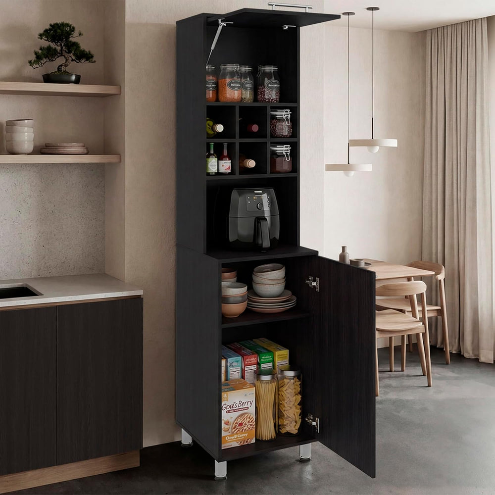 Attica Tall Kitchen Pantry Cabinet, 80.3" High Freestanding Double Door ...