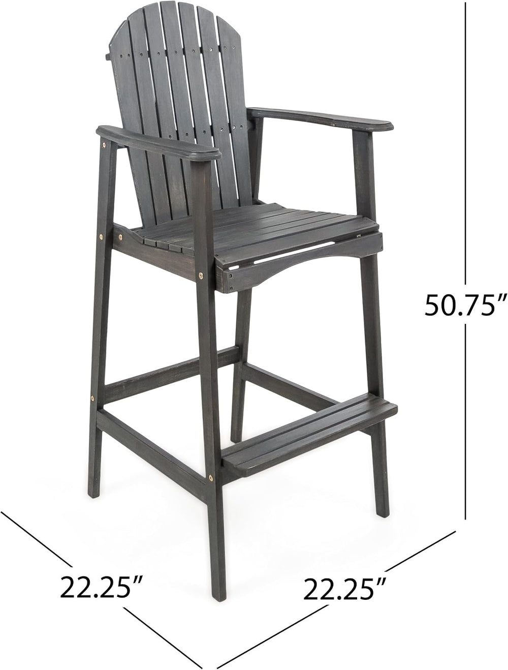 Christopher Knight Home Malibu Outdoor Acacia Wood Adirondack Barstools, 2-Pc...