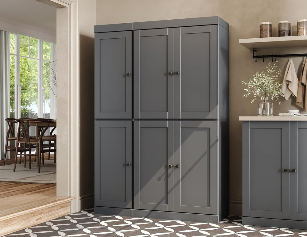 Palace Imports Solid Wood Kitchen Pantry Cabinet 71.5" Tall, 48.5" ...