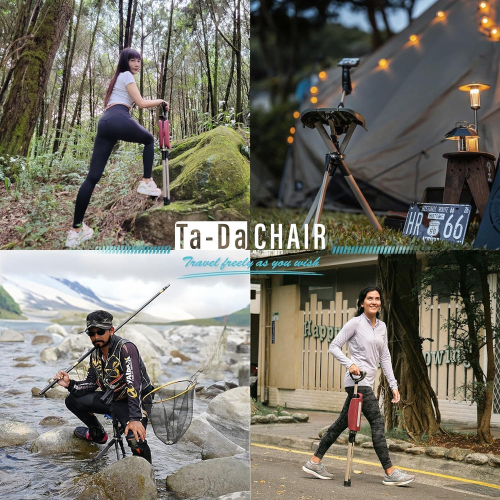 STEP2GOLD Ta-Da Chair Series 2 PRO, Portable Trekking Hiking Pole, Folding Wa...