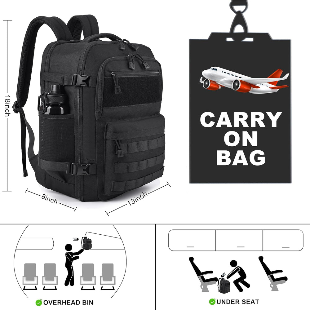 MOZETO TSA Approved Carry On Backpack, Extra Large Tactical Travel Backpack f...