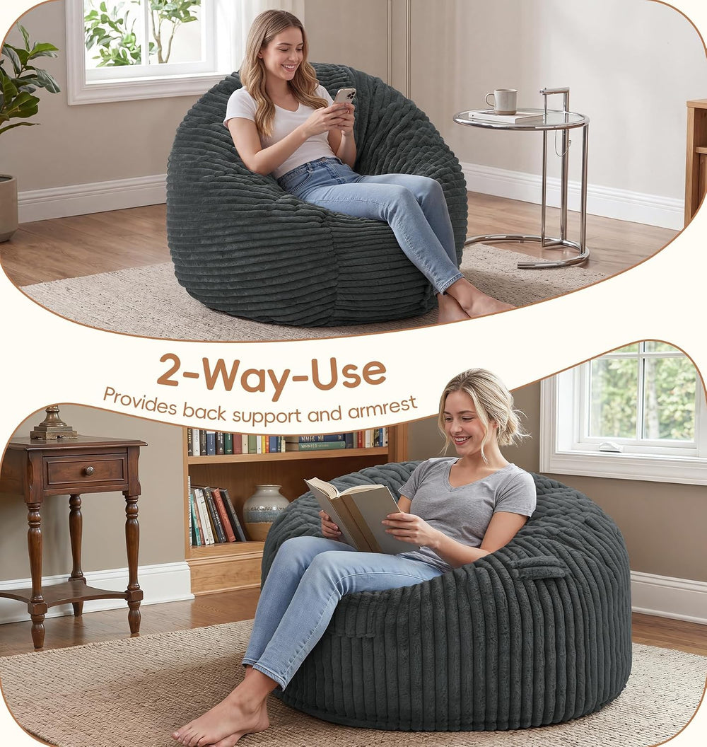 Bean Bag Chair Giant Beanbag with Filling Memory Foam Living Room Adult 3FT |...