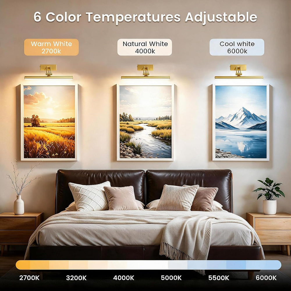 Yuichoy 4 Pack Picture Light Battery Operated for Wall, 12" Wireless Art...