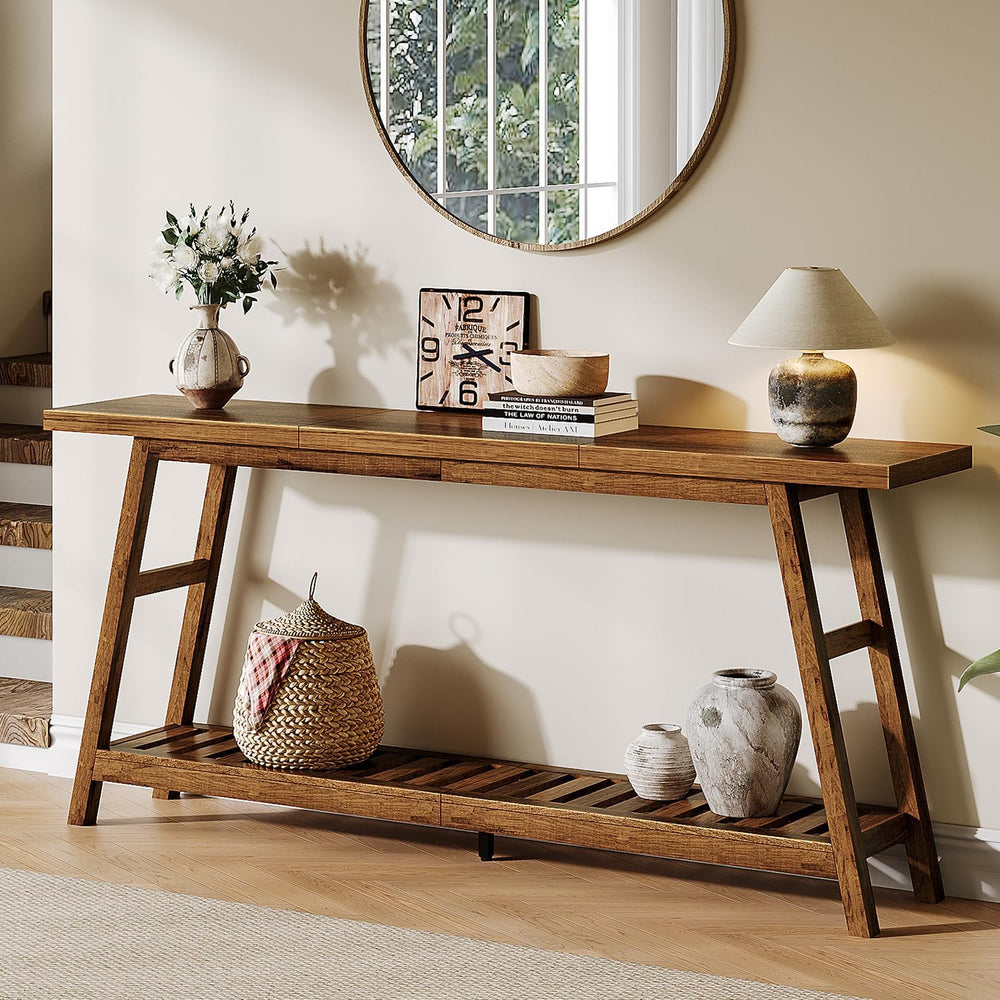 ChooChoo 70.9 Inch Long Console Tables for Entryway, Hallway Table, 2-Tier | ...