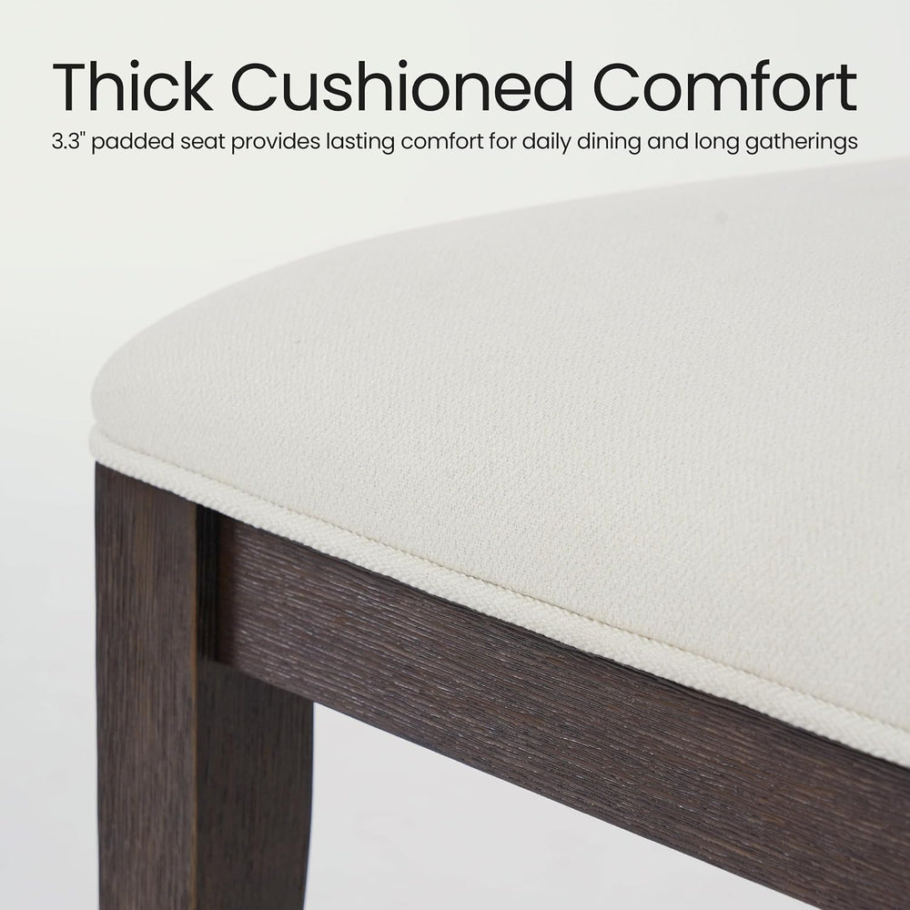 COLAMY Solid Wood Dining Chairs Set of 6, Mid Century Modern Upholstered Kitc...