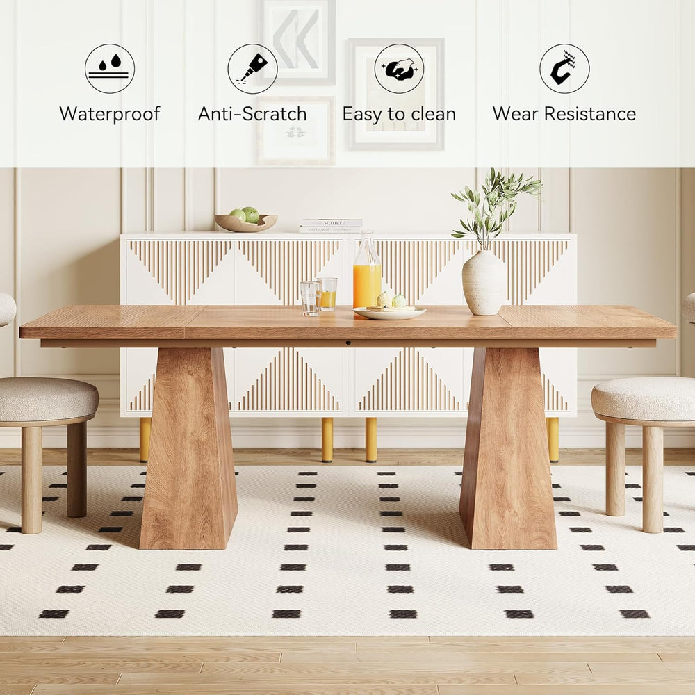 LITTLE TREE Dining Table for 6 People, Wooden Table, Rectangle Furniture with...