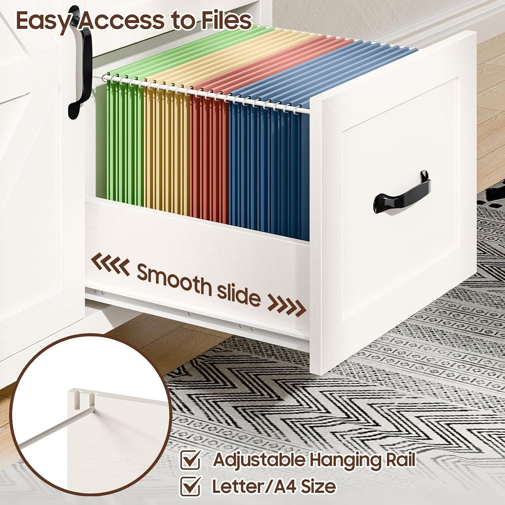 Befrases File Cabinet 3 Drawers Lateral File Cabinet with Adjustable Shelf fo...