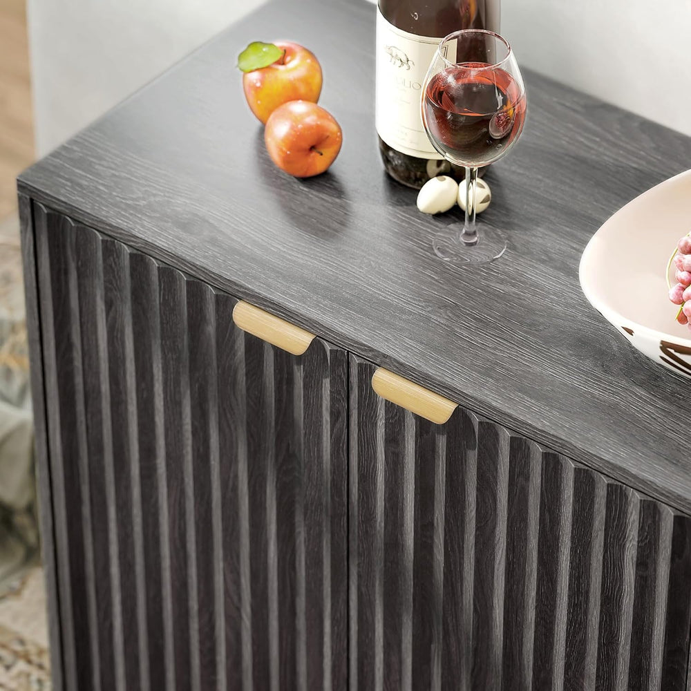 HOMCOM Fluted Sideboard Buffet Cabinet, 55" Modern Accent Console Cabine...