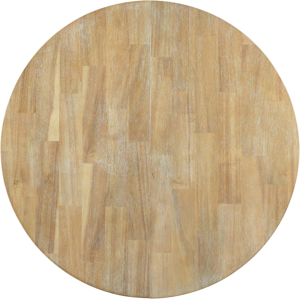 ERYE Farmhouse Style Wooden Dining Table 42-Inch Functional Extendable Round ...
