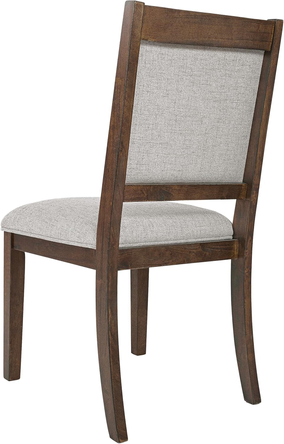 HomePop Open Back Upholstered Wood Frame Dining Chairs -Neutral Textured Soli...
