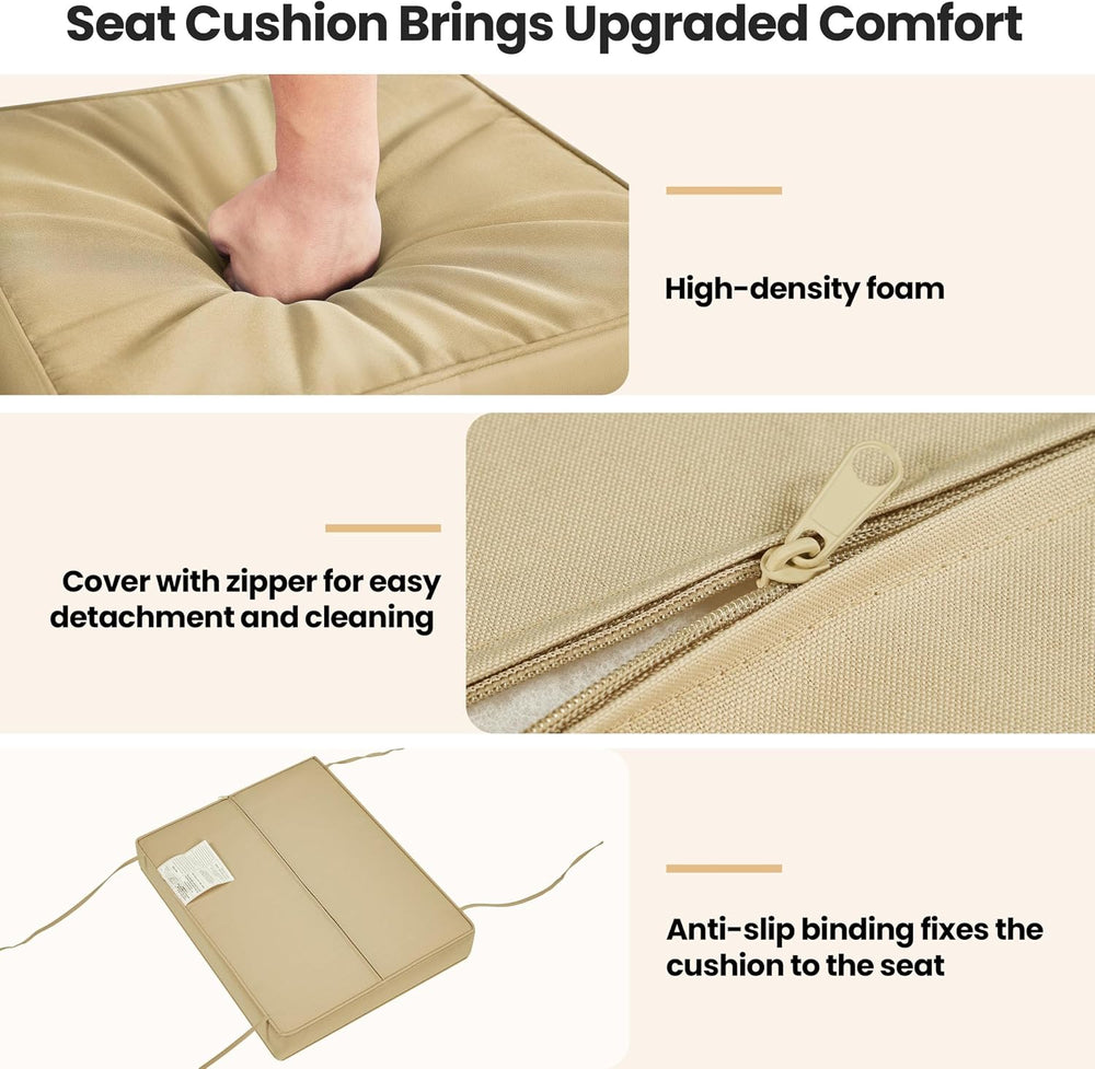 Yaheetech Wicker Ottomans, Set of 2 Footrest with Removable Cushion, 2pcs PE ...