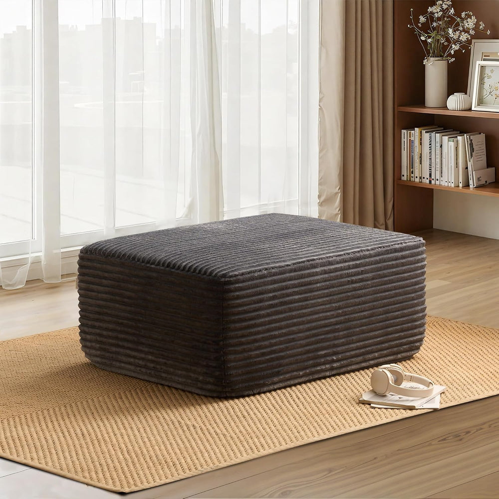 HOOOWOOO Large Velvet Ottoman Coffee Table for Couch,Oversized Rectangular Ot...