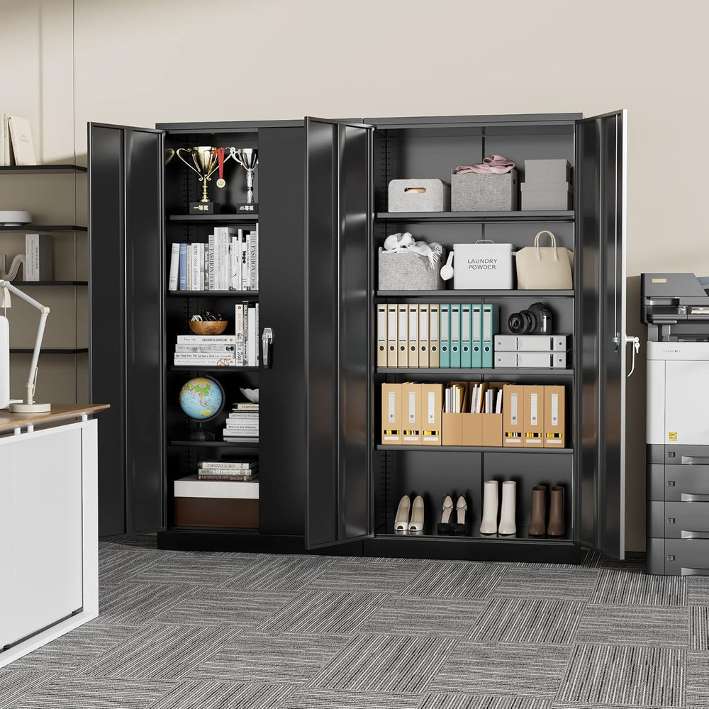 Greenvelly Steel SnapIt Storage Cabinet, 72" Locking Metal Garage Storag...