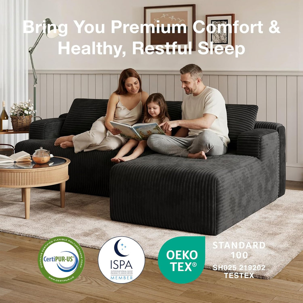 Novilla L-Shape Sectional Couches for Living Room with Smarts Coil® Support, ...