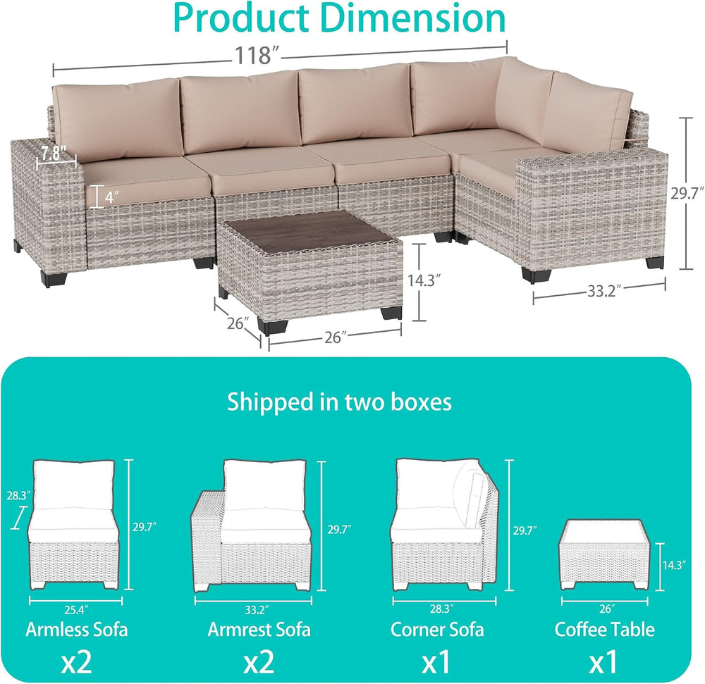 Outdoor Patio Furniture Set PE Wicker Rattan Outdoor Sectional Sofa