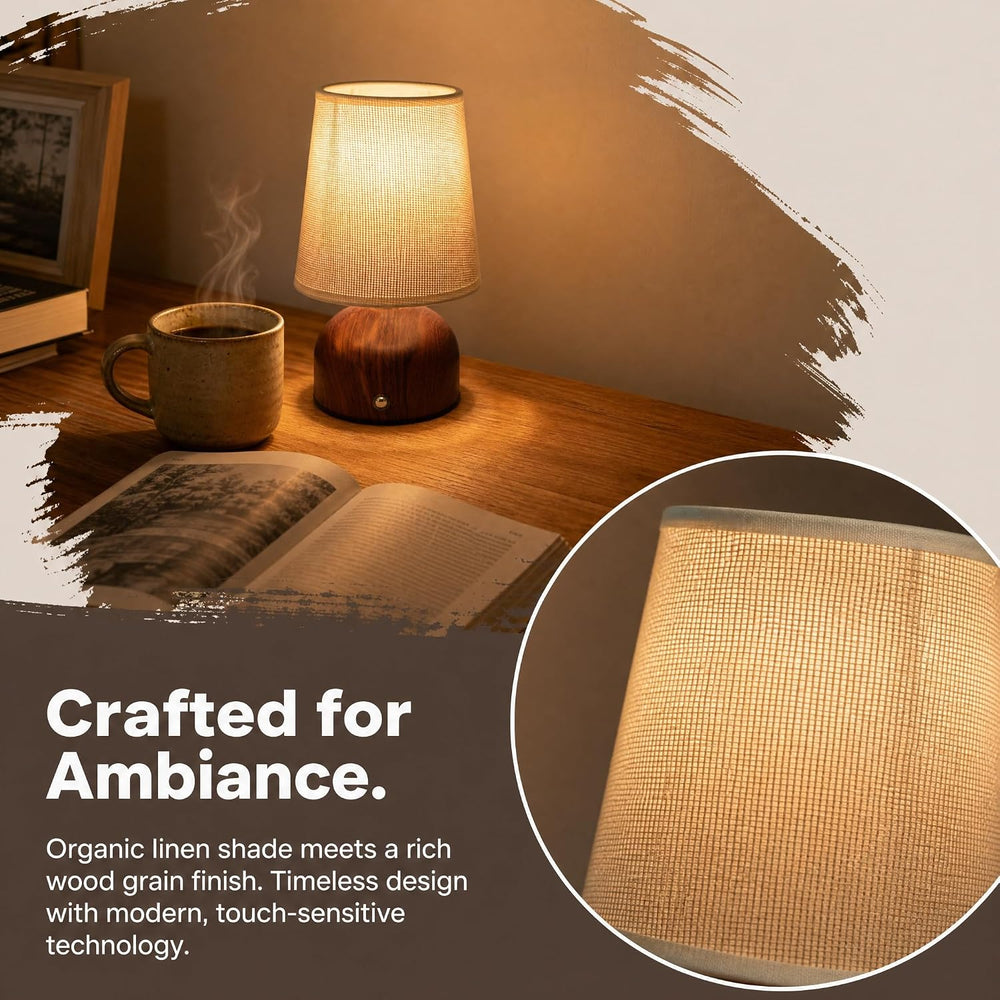Cordless Table Lamp, USB-C Rechargeable Dimmable Bedside Light