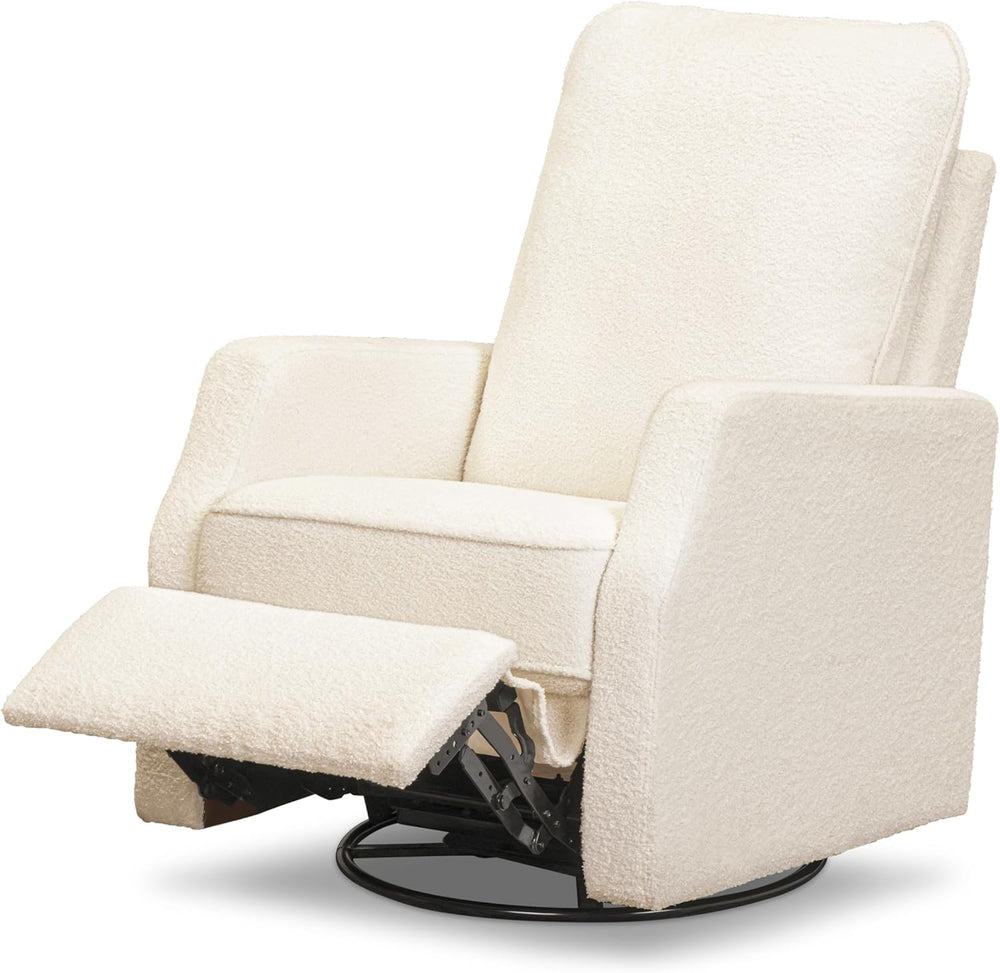 Davinci Lucas Pillowback Swivel Recliner in Cozy Cream Boucle, Greenguard Gol...