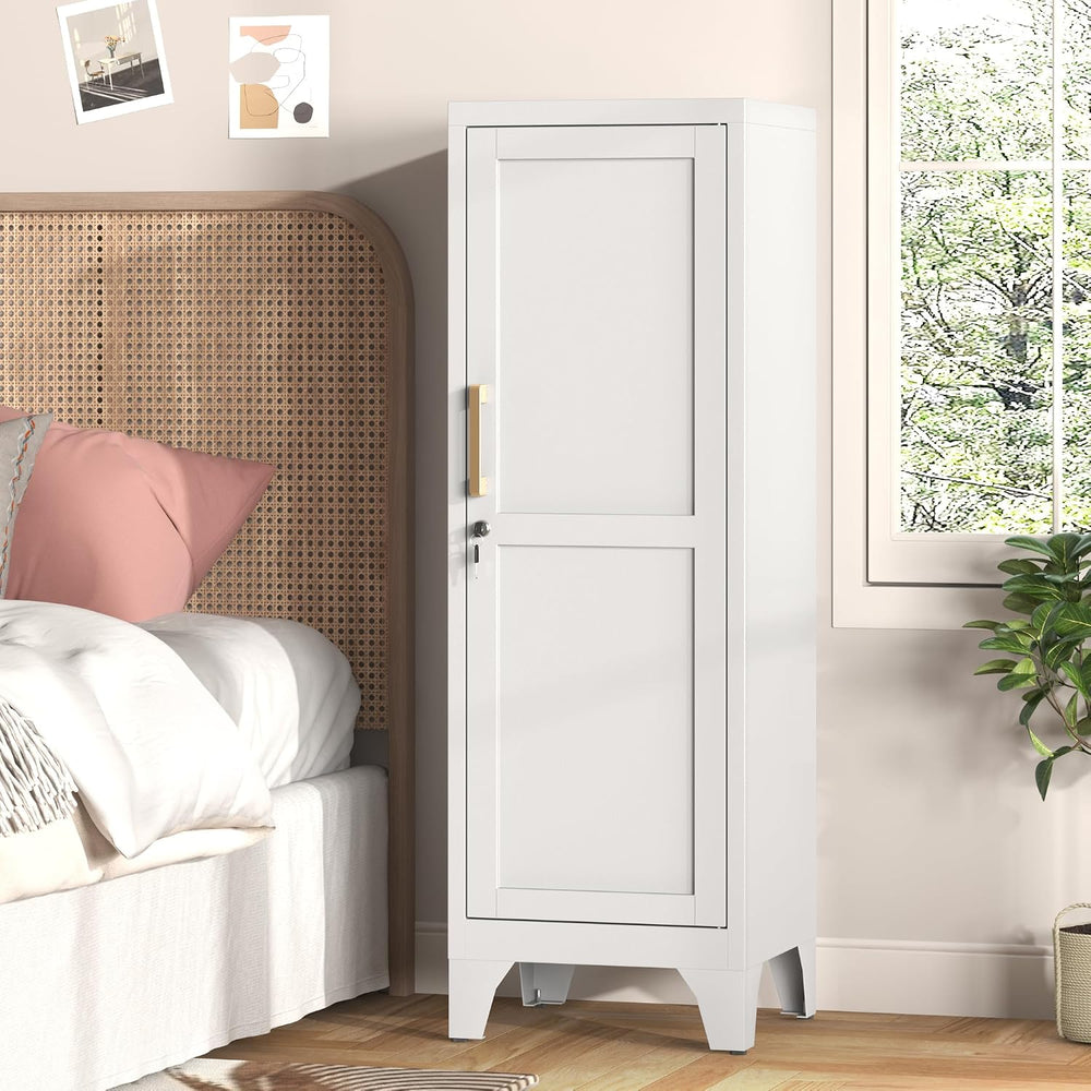 Coolsun 46" H Metal Pantry Cabinet, Metal Storage Locker with Door and 2...