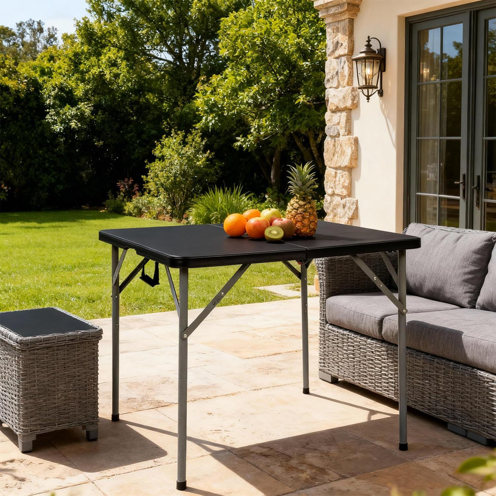 FDW 34" Folding Card Table Plastic Table Portable Square Height Dining T...