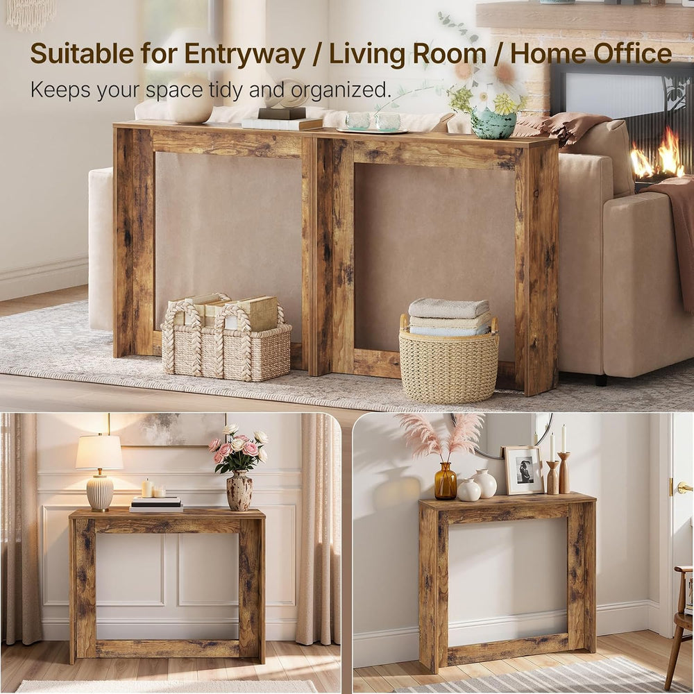 YATINEY Narrow Console Table, 29.5'' Small Farmhouse Entryway Table, ...