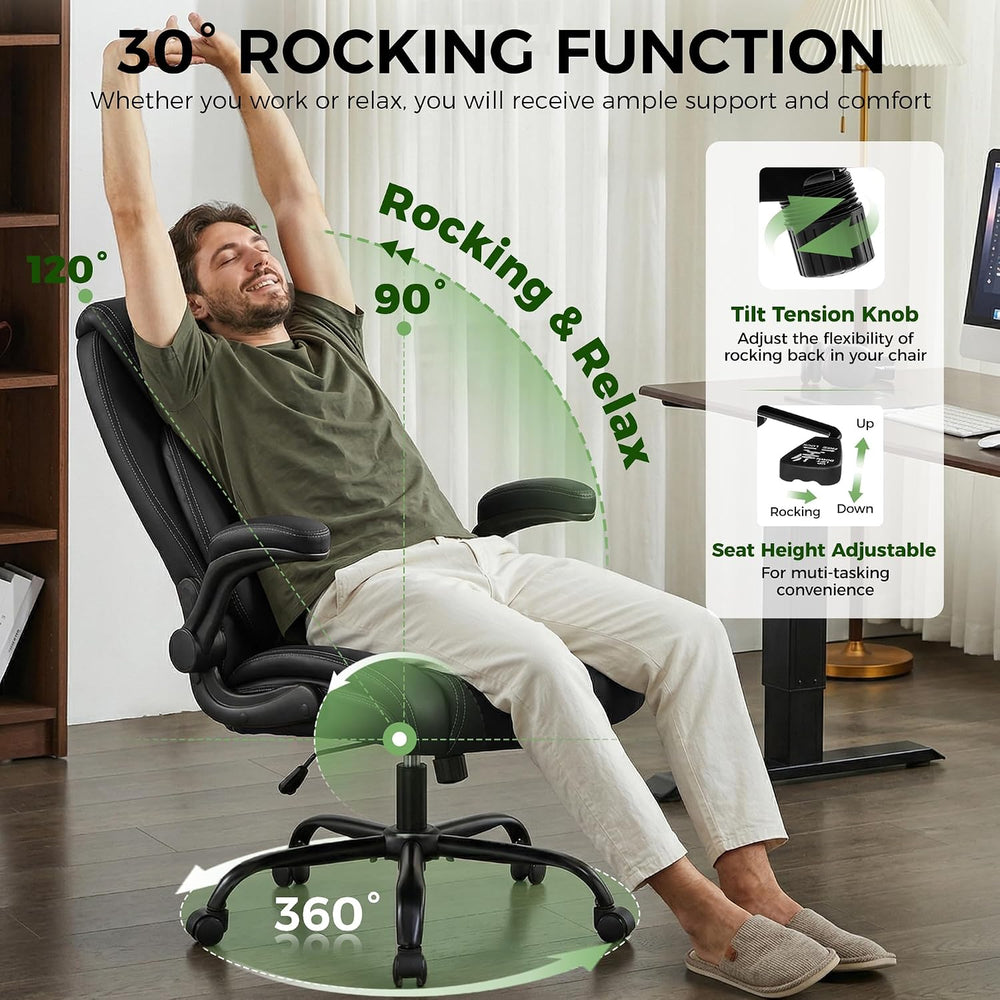 Office Chair, Ergonomic Executive Desk Chair with Lumbar Support for Lower Ba...