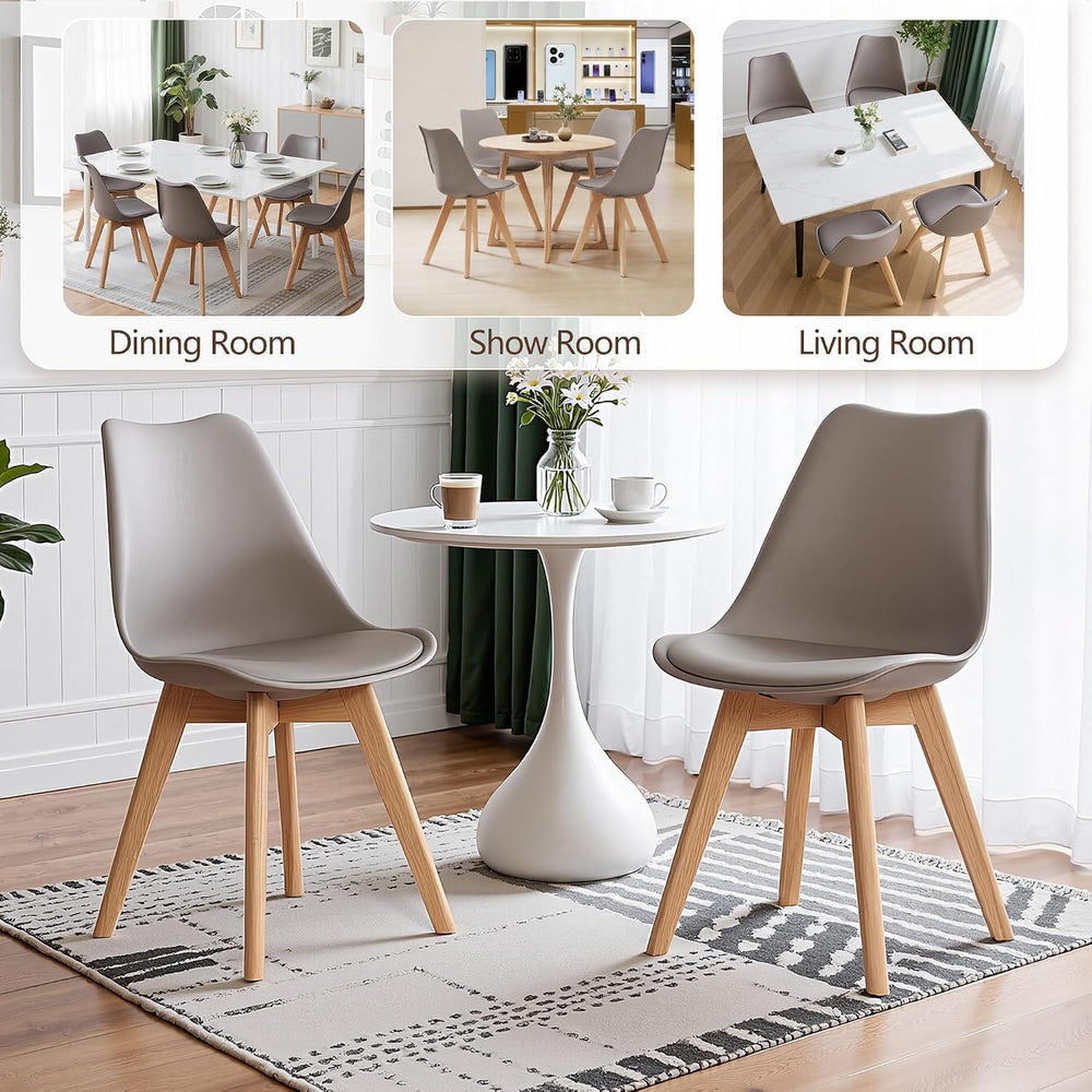 VECELO Dining Chairs Set of 4, Mid-Century Modern Kitchen & Dining Room C...