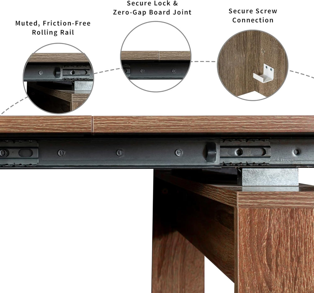 Extendable Dining Table, Transformer Extra Console Table for 1-12 People, Fol...