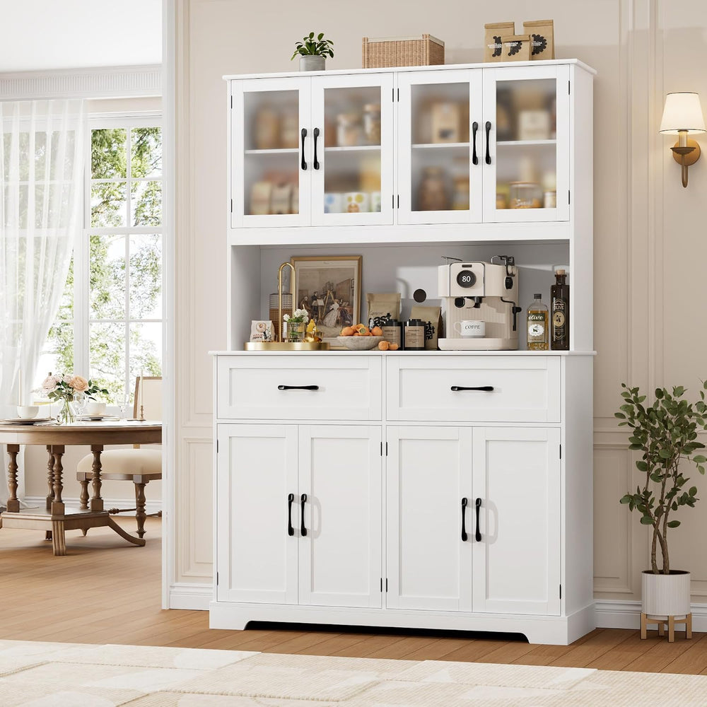 BOTLOG 71" Large Pantry Storage Cabinet with Microwave Stand | Tall Hutc...